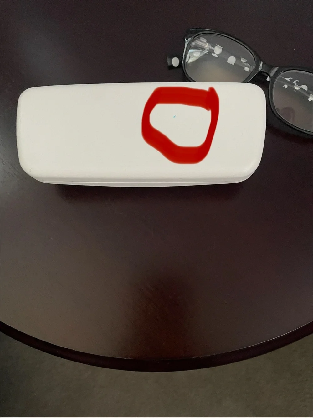 Calvin Klein White Hard Eyeglass Case